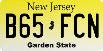 NJ license plate B65FCN