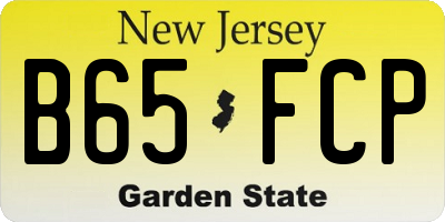 NJ license plate B65FCP