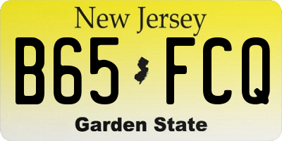 NJ license plate B65FCQ