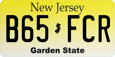 NJ license plate B65FCR