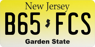 NJ license plate B65FCS