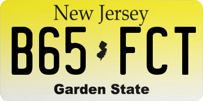 NJ license plate B65FCT