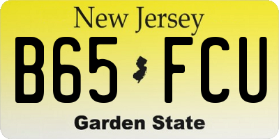 NJ license plate B65FCU