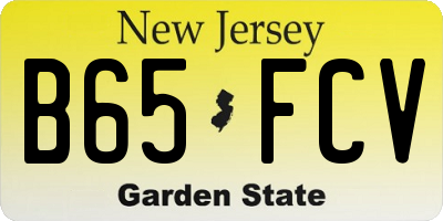 NJ license plate B65FCV