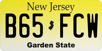 NJ license plate B65FCW