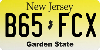 NJ license plate B65FCX