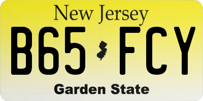 NJ license plate B65FCY