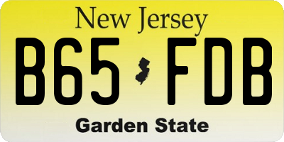 NJ license plate B65FDB