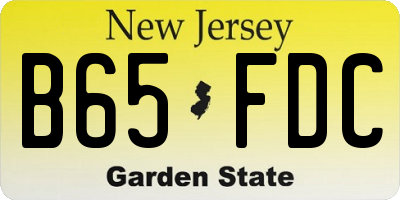 NJ license plate B65FDC