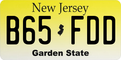 NJ license plate B65FDD