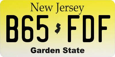 NJ license plate B65FDF