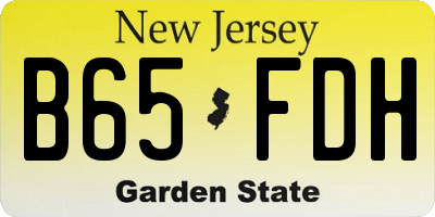 NJ license plate B65FDH