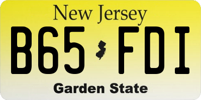 NJ license plate B65FDI