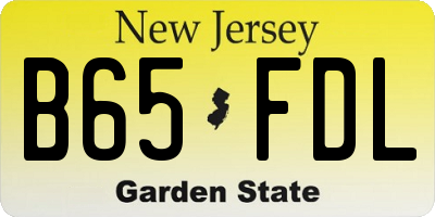 NJ license plate B65FDL