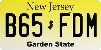 NJ license plate B65FDM