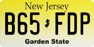NJ license plate B65FDP
