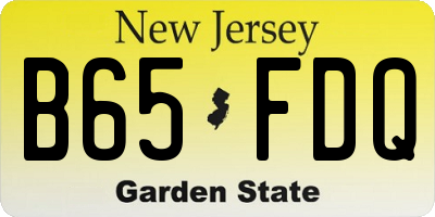 NJ license plate B65FDQ
