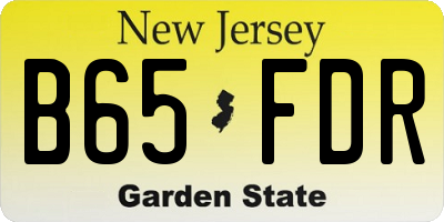 NJ license plate B65FDR