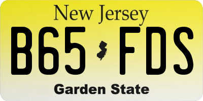 NJ license plate B65FDS