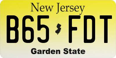 NJ license plate B65FDT
