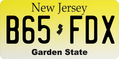 NJ license plate B65FDX