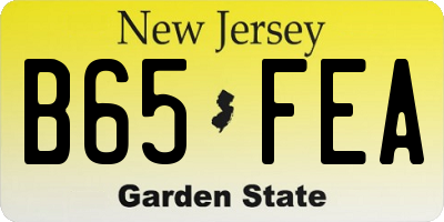 NJ license plate B65FEA