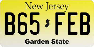 NJ license plate B65FEB