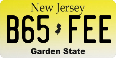 NJ license plate B65FEE