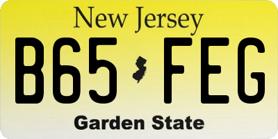 NJ license plate B65FEG