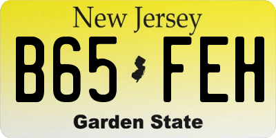 NJ license plate B65FEH