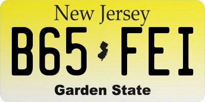 NJ license plate B65FEI