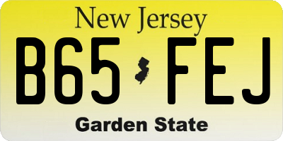 NJ license plate B65FEJ