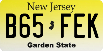 NJ license plate B65FEK