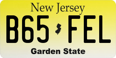 NJ license plate B65FEL