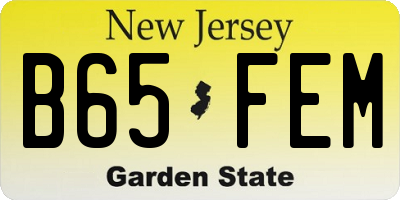 NJ license plate B65FEM