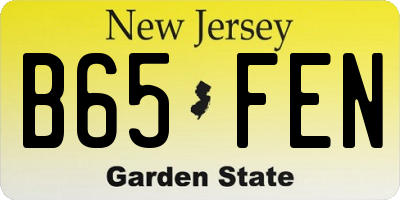 NJ license plate B65FEN