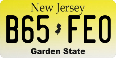 NJ license plate B65FEO