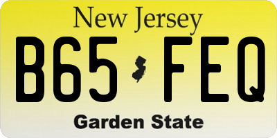NJ license plate B65FEQ