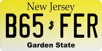 NJ license plate B65FER
