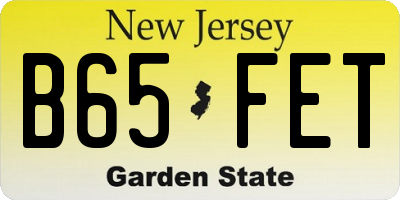 NJ license plate B65FET