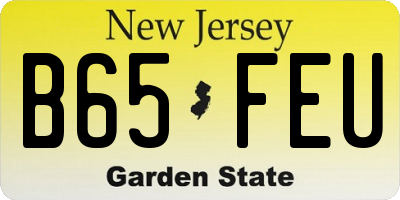 NJ license plate B65FEU