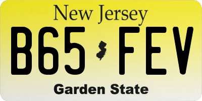 NJ license plate B65FEV