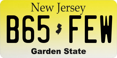 NJ license plate B65FEW