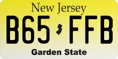 NJ license plate B65FFB