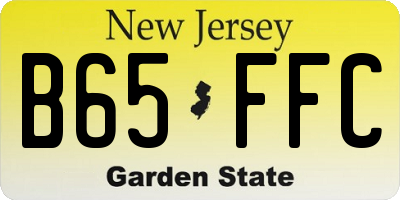 NJ license plate B65FFC