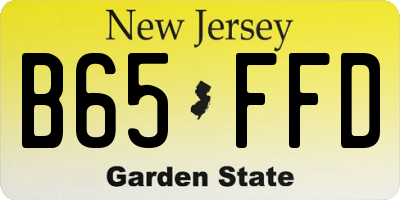 NJ license plate B65FFD