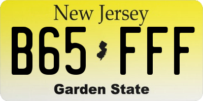 NJ license plate B65FFF