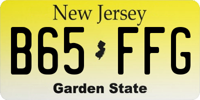 NJ license plate B65FFG