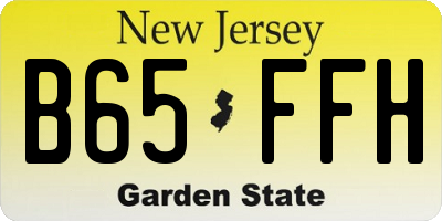 NJ license plate B65FFH