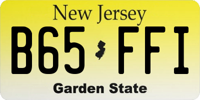 NJ license plate B65FFI